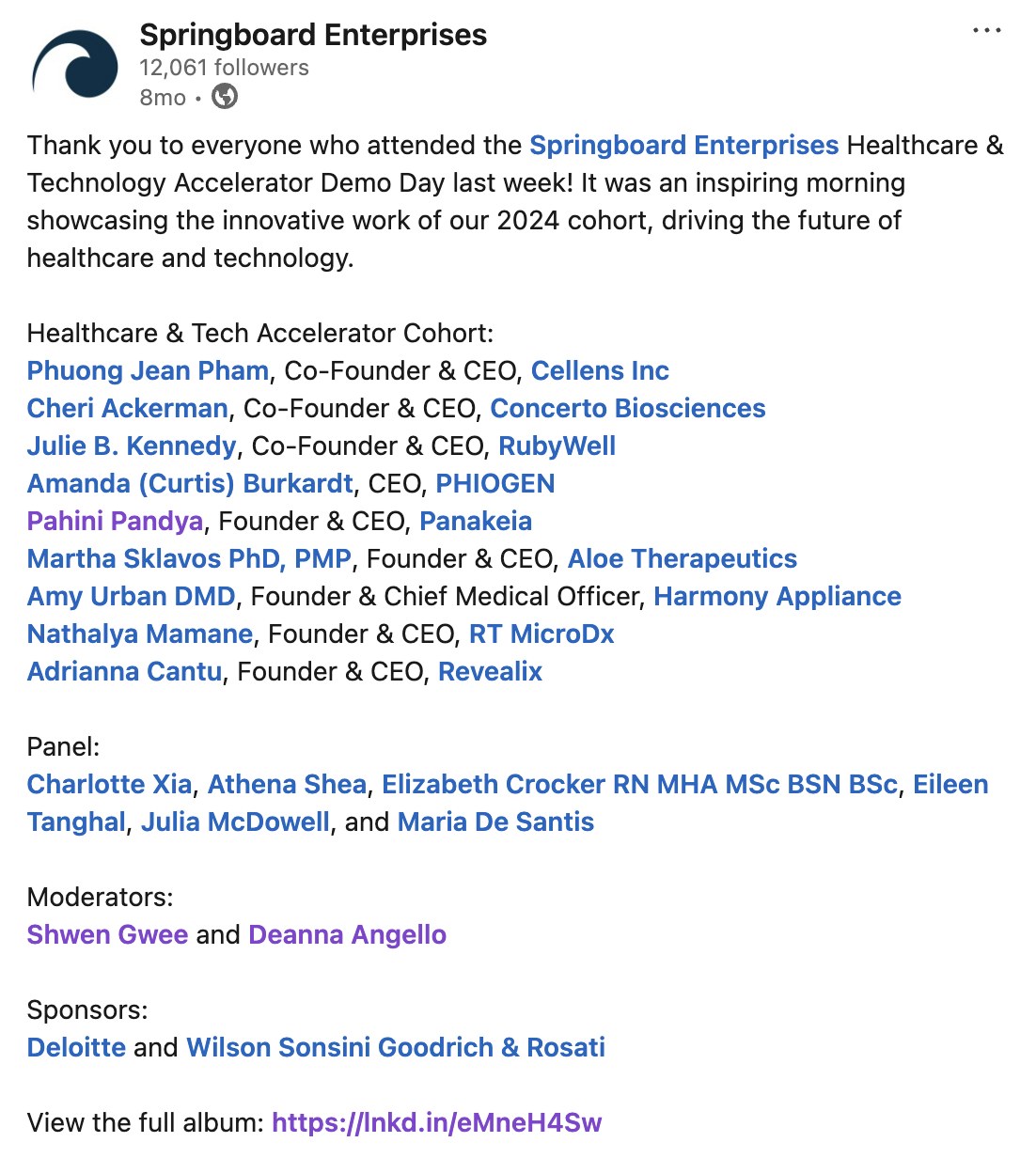 Springboard Demo Day at JPM 2025, supporting image 1